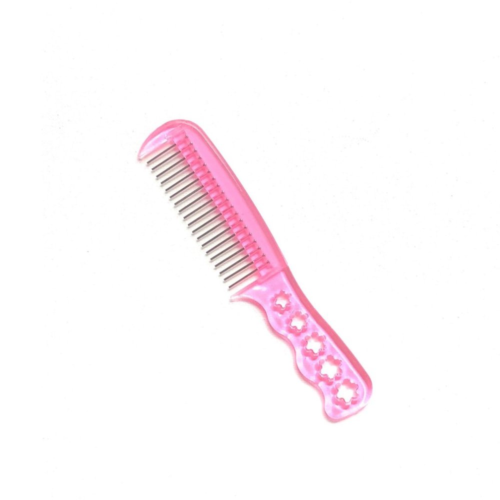Acrylic Hair Comb | Steel Comb Teeth | Pink Acrylic Aesthetic | Pink Comb